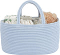 Diaper Caddy Organizer Cotton Rope Baby Basket Nursery Storage and Portable Tote Bag for Car Ideal Baby Shower Gifts and Registry Must-Have for Newborn Essentials blue-Ruum Studio Home
