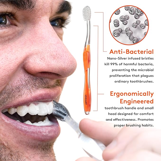 LINHART Extra Soft Toothbrush – Teeth Whitening Toothbrush with Multi Length Bristles, 4 Pack-Ruum Studio Home