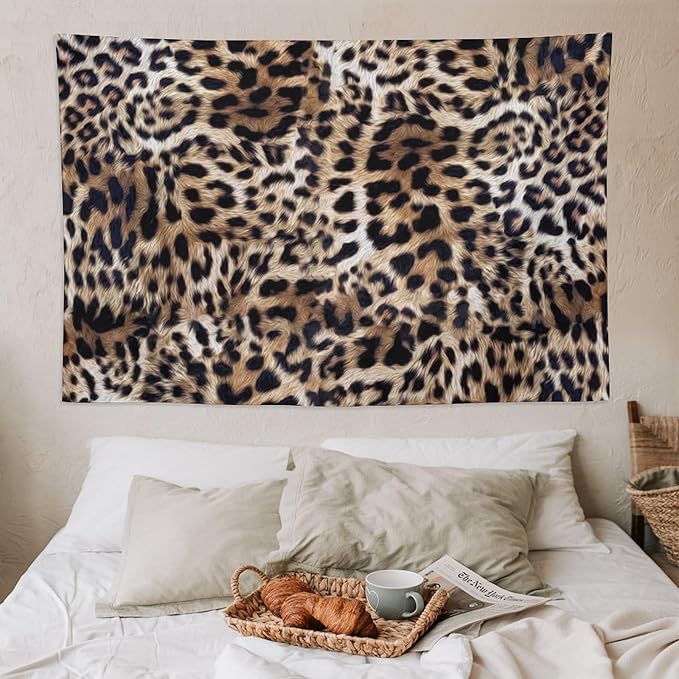 HZOHNAGO Leopard Print Tapestry Nature Wildlife Vintage Cheetah Fur Spot Animal Skin Wild Animals Spots Printed Wall Tapestry Painting Wall Hanging for Bedroom Living Room Dorm 90" W x 60" H-Ruum Studio Home