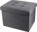 ALASDO Storage Ottoman Footrest Stool Small Ottoman with Storage Foldable Ottomans Foot Rest Footstool Bench for Living Room 17x13x13inches Grey-Ruum Studio Home