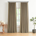 Vision Home Brown Pinch Pleated Full Blackout Curtains Linen Blended Room Darkening Window Curtains 120 inch for Living Room Bedroom Thermal Insulated Pinch Pleat Drapes with Hooks 10ft 40" Wx120 Lx2-Ruum Studio Home