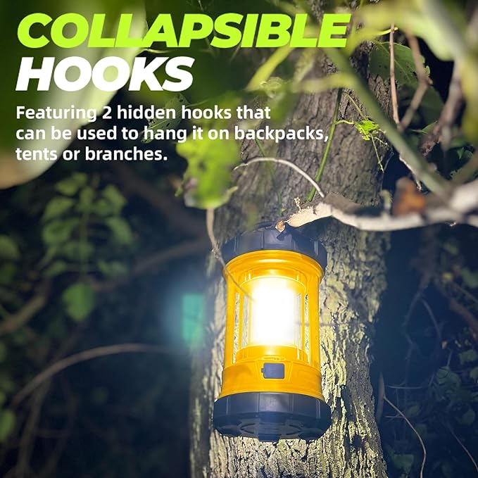 Rechargeable Camping Lantern, 3000LM 5 Light Modes Camping Light 4400 Capacity Phone Charger LED Impact-Resistant Flashlight Lantern Portable Waterproof Hurricane Lanterns for Emergency(Orange)-Ruum Studio Home