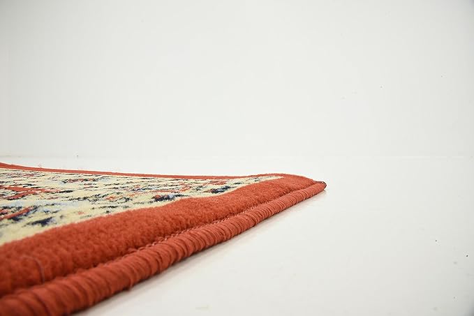 Unique Loom Sialk Hill Collection Area Rug - Washington (3' x 16' 5" Runner Terracotta/Cream)-Ruum Studio Home