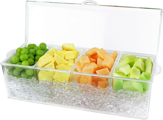 Estilo 4 Section Condiment on Ice, Clear (1-(Pack))-Ruum Studio Home