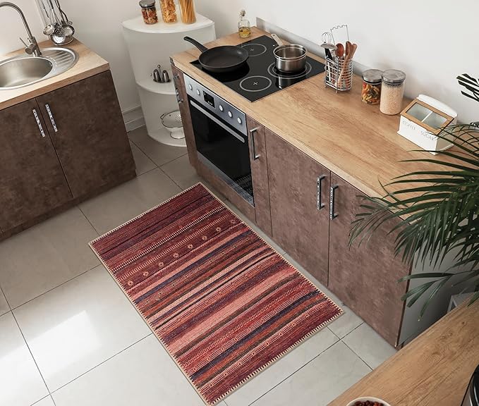 Keen Home Design 2x3 Rug - Machine Washable Entry Rug with Non-Slip Backing, Ideal for Enteryway, Kitchen, Bathroom, Laundry Room - Vintage, Easy Clean, Durable, Low Pile Rug - (2' x 3')-Ruum Studio Home
