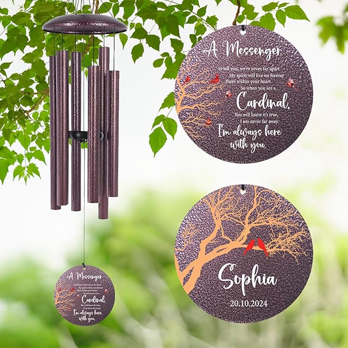 ASTARIN Outside Wind Chimes for Loss of Loved one, Personalized Sympathy Gift for Loss Mother/Father, Windchimes Outdoors Condolences Gift for Women/Men, Garden Decoration, 32 inch-Ruum Studio Home