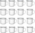 Set of 16 Ceramic Campfire Mugs – 15 Oz, White – Coffee & Tea Cups for Home, Work, Travel, Camping – Customizable, Great for DIY, Events, Companies-Ruum Studio Home