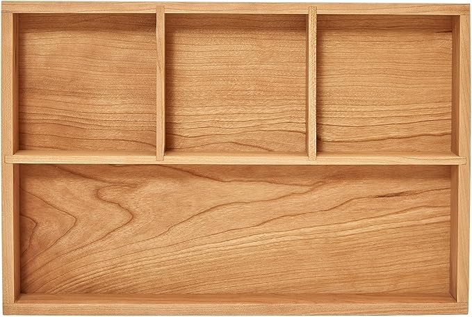 pandapark Wood Organizer Tray,Black Walnut,Desk & Drawer Storage Box (Cherry Master-4)-Ruum Studio Home