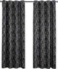 Grommets Blackout Long Window Curtains Black Silver-52W*95L 2PCS Drapes for Bedroom-Ruum Studio Home