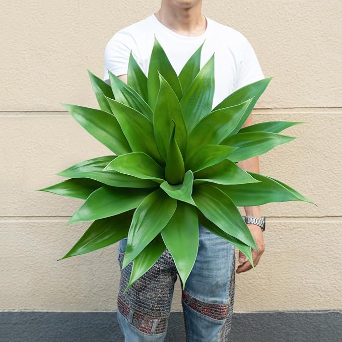 Artificial Agave Plants,Large UV Resistant Fake Agave Planters for Indoor and Outdoor Decorating Artificial Plants for Outdoors Fake Plants(1Pack, 28")-Ruum Studio Home