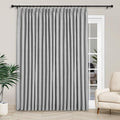 Macochico 100”Wx102”L 100% Blackout Pinch Pleated Linen Curtains for Sliding Door Bedroom Living Room Farmhouse Thermal Insulated Light Grey Burlap Drapes with Tieback 1 Panel Shabby Chic Style-Ruum Studio Home
