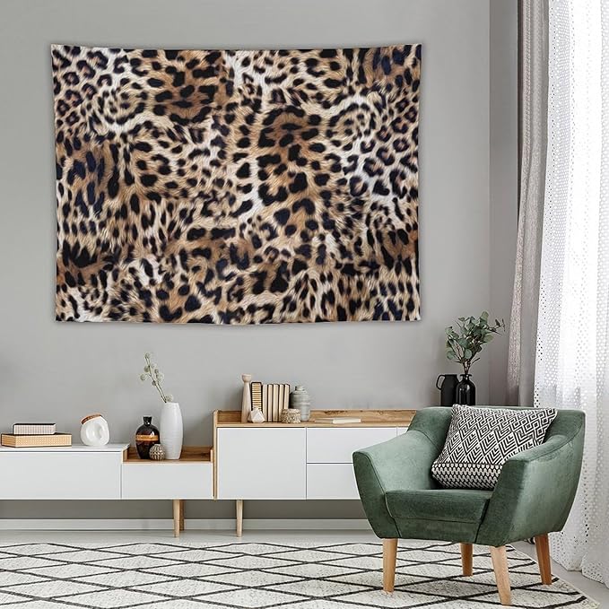 HZOHNAGO Leopard Print Tapestry Nature Wildlife Vintage Cheetah Fur Spot Animal Skin Wild Animals Spots Printed Wall Tapestry Painting Wall Hanging for Bedroom Living Room Dorm 80" W x 60" H-Ruum Studio Home