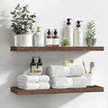 LaVie Home Floating Shelves, 24 Inch Wall Shelf Set of 2, Hanging Shelf with Invisible Brackets, Wall Decor for Bathroom, Bedroom, Living Room, Kitchen Storage, Rustic Brown-Ruum Studio Home