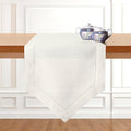 D'Moksha Homes Ivory Linen Table Runner 120 Inches Long - 100% Pure Linen Diamond Table Runner 14 x 120 Inch for Dining, Fall and Halloween - Machine Washable-Ruum Studio Home