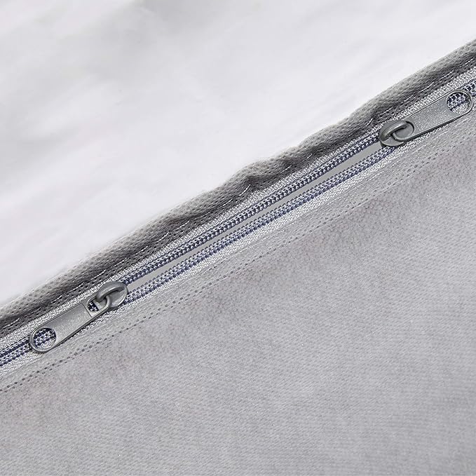 Amazon Basics Under Bed Fabric Zipper Blanket Storage Container Bags with Window and Handles, 2-Pack, 18 x 42 x 6 inches, Gray-Ruum Studio Home