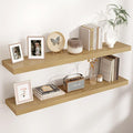 Floating Shelves - 2 Large Wall Mounted Shelves with Invisible Brackets, Long Wood Floating Wall Shelf for Living Room, Bedroom, Kitchen (Oak, 48" W x 9" D x 1.5" H)-Ruum Studio Home