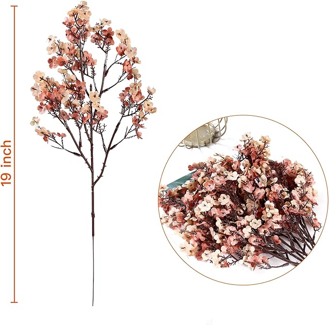 Sggvecsy 15 Pcs Babys Breath Artificial Flowers Gypsophila Bouquets Bulk Real Touch Fake Silk Flowers for Home DIY Floral Arrangement Table Centerpiece Fall Thanksgiving Autumn Decoration (Mixed)-Ruum Studio Home