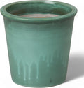 Emissary Round Stoneware Planter (Parent SKU 12012) (Green, 10" D x 10" H)-Ruum Studio Home