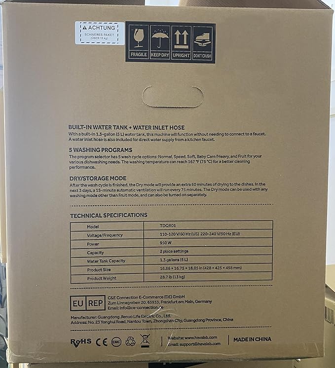 HAVA Countertop Dishwasher, 6 Programs Portable Dishwashers with 5L Built-in Water Tank, No Hookup Needed, Baby Care & Air-Drying Function for Apartments and RVs-Ruum Studio Home