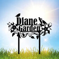 Personalized Flower and Bird Metal Garden Stake, Bird Garden Sign, Custom Flower Yard Decor, Mom's Garden Gift, Gardener Family Name Sign, Patio Home Gift, Yard Art, Housewarming Gift-Ruum Studio Home