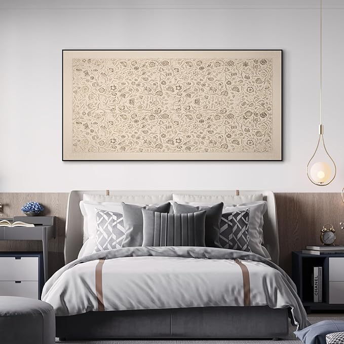 SIGNWIN 36"x72" Extra Large Framed Wall Art Vintage Botanical Sketch with Detailed Floral Pattern, Classic Nature Illustration for Home Living Room Bedroom Decor (Frame Assembly Required)-Ruum Studio Home