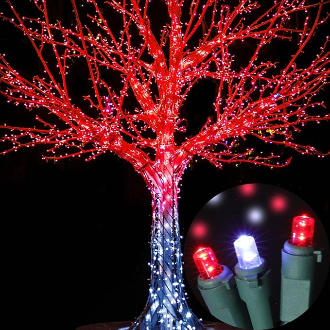 100 Count RED and White - String Lights - 21.6FT LED Christmas Lights, Mini led Lights for Indoor Outdoor Home Holiday Party Wedding Independence Day Decoration-Ruum Studio Home