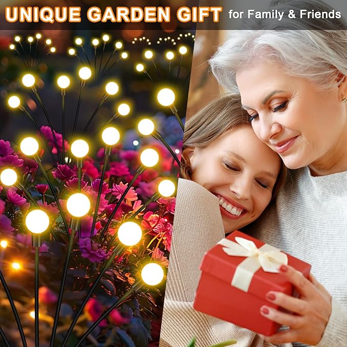 Solar Garden Lights Outdoor, 4 Pack 32LED Swaying Light Waterproof Solar Lights Outdoor for Yard Pathway Patio, Swaying Lawn Decor as Gardening Gifts for Women Holiday-Ruum Studio Home