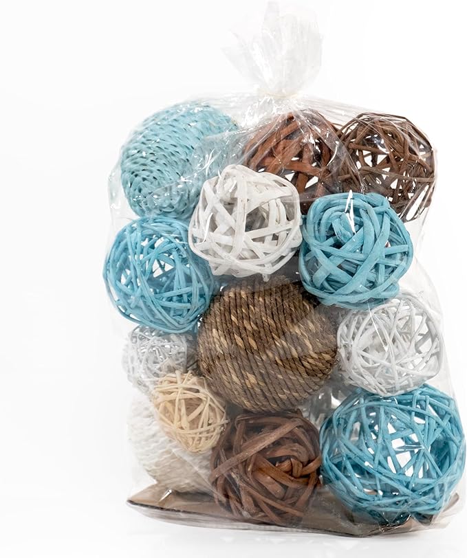 ANDALUCA Decorative Vase Filler Bag with Orbs, Balls (Aqua Blue)-Ruum Studio Home