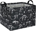 HIYAGON Rectangular Dinosaur Basket Empty Cute Storage Bin Organizer Box Dinosaur Room Decor for Books(Black Dinosaurs)-Ruum Studio Home