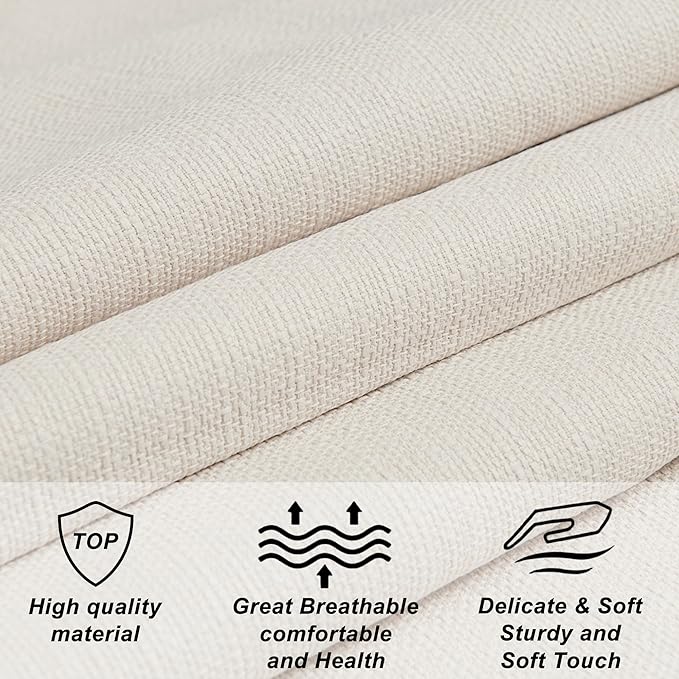 Linen Upholstered Headboard King/Cal King Size Latest Model Wall Mount, Bed Frame Mount, Featuring High-Density Sponge Padding, Luxury Texture Easy Assembly Comfort and Style-Ivory-Ruum Studio Home