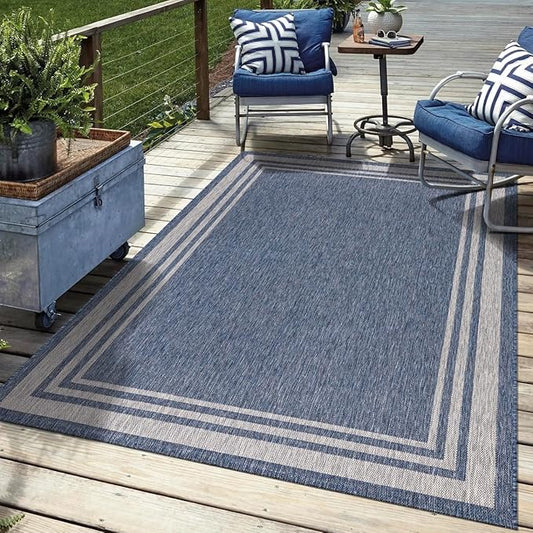 Keen Home Design Terrace Outdoor Area Rug - 5x8 Washable Indoor/Outdoor Rug for Patio, Kitchen, Balcony, Beach, Garden, Deck and Porch, Size: 5'3"x7'7"-Ruum Studio Home