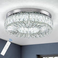 16.5 Inch Dimmable Chandelier with Remote Control LED Crystal Chandelier Modern Flush Mount Ceiling Light Fixtures for Living Room Bedroom Dining Room Entrance (dimmable-16.5")-Ruum Studio Home