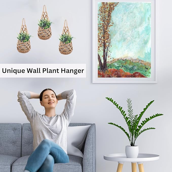 3PK Wall Planters for Indoor Plants, Macrame Plant Hanger | Wall Planter, Plant Hanger, Hanging Planter (3PK, for 4 inch Pot)-Ruum Studio Home