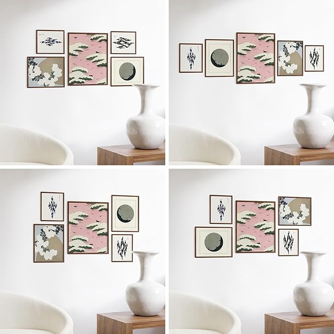 HAUS AND HUES Photo Gallery Wall Frame Set - Set of 5 Walnut Frames for Gallery Wall, Gallery Wall Frames, Multiple Picture Frames for Wall Collage (Two 8x10, Two 11x14, One 16x20 Framed Walnut)-Ruum Studio Home