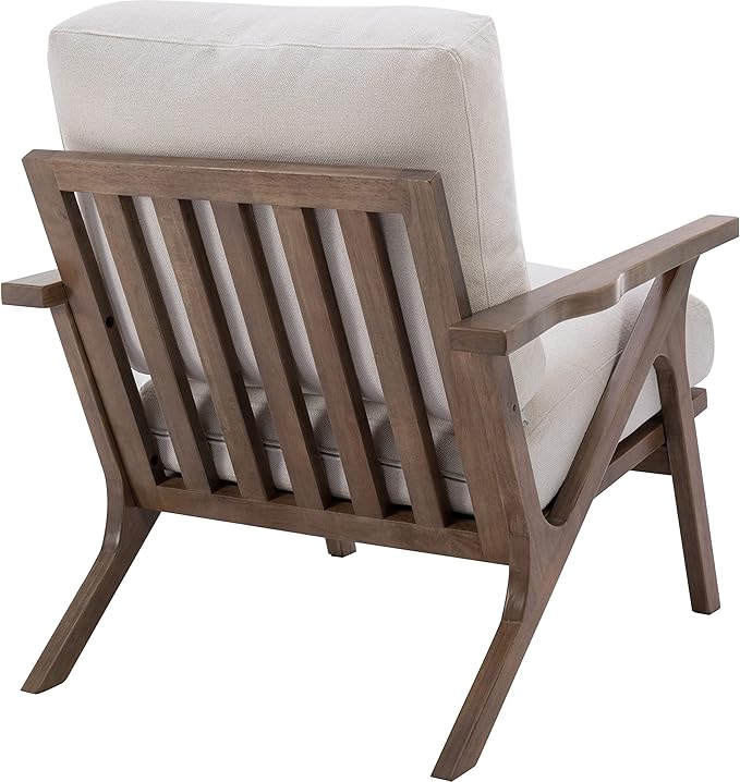 chairus Mid Century Accent Armchairs Modern Upholstered Lounge Chairs Compfy Leisure Arm Chairs for Living Room Fireplace/Bedroom/Reception/Dorms, Set of 2, Linen Fabric White-Ruum Studio Home