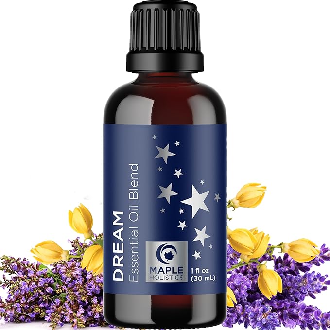 Sleep Essential Oil Blend for Diffuser - Dream Essential Oils for Diffusers Aromatherapy and Relaxation with Clary Sage Ylang-Ylang Roman Chamomile and Lavender for Sleep Time Support (1 Fl Oz)-Ruum Studio Home
