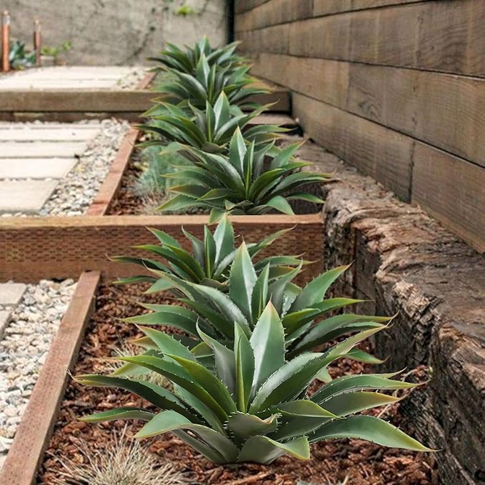 JUSTOYOU Large 12.5" Artificial Succulents Aloe Plants Real Touch Fake Flowers Unpotted for Home Wedding Festival Arrangement (4, Green)-Ruum Studio Home