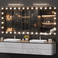 Hasipu LED Bathroom Mirror with Lights, 84" x 40" Hollywood Wall-Mounted Bathroom Mirror with 34 Dimmable Bulbs, 3 Colors Modes, Touch Control, Anti-Fog, Memory Function, Shatter-Proof, ETL Listed-Ruum Studio Home