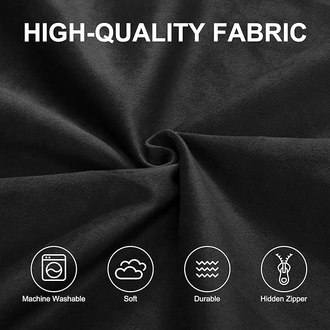 Hobestluk 6FT Bean Bag Chair Bean Bag Chairs for Adults Giant Bean Chairs with Velvet Cover, Memory Foam BeanBag Chair Fluffy BeanBag Chairs for Living Room, Bedroom- Black (70" x 70" x 15")-Ruum Studio Home