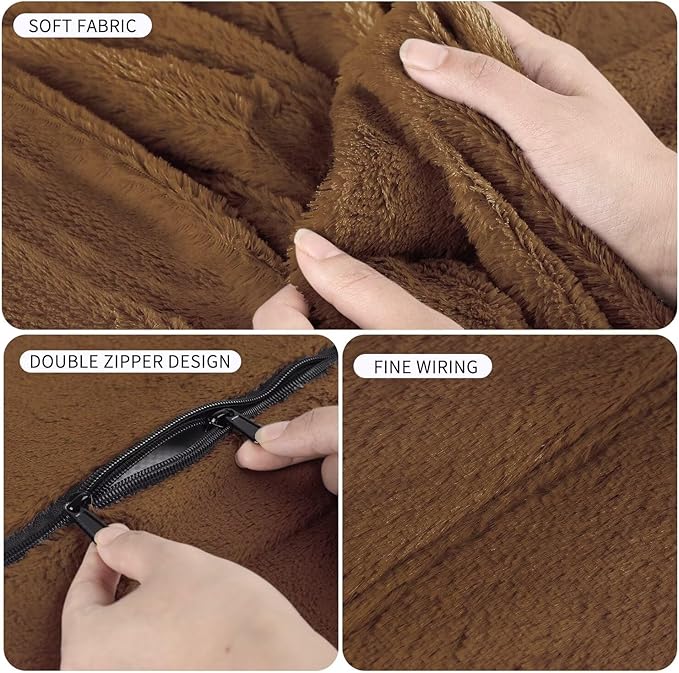 Bean Bag Chair for Adults 6FT,Soft Removable Cover for Teens/Girls Bedroom,Fluffy Giant Round Floor Beanbag Lounger Chairs (No Filler,Deep Coffee)-Ruum Studio Home