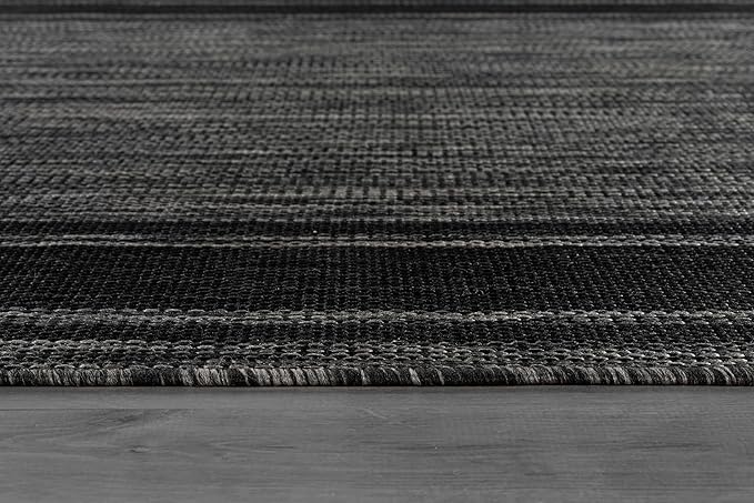 Beverly Rug Large Outdoor Rug 10x14 Modern Bordered Area Rugs for Indoor and Outdoor Patio Deck Porch Garden Waterproof Weather Sun Resistant Washable Outside Carpet (10 x 14 Black)-Ruum Studio Home