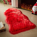 AMTOVO Faux Fur Rug, Red Area Rug, Fluffy Sheepskin Rug, Fuzzy Ultra Soft 2 x 4 ft Shag Rugs for Bedroom Sofa Throw Cushion Room Decor, Sheepskin-Ruum Studio Home