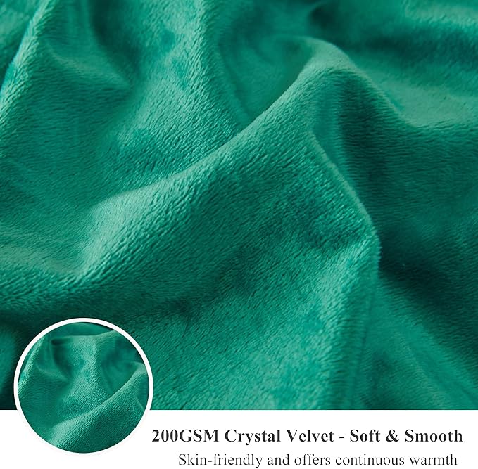 XeGe Luxury Fluffy Throw Blanket, Emerald Green Soft 50x60 Faux Fur Blanket Throw, Shaggy Plush Decorative Couch Blanket, Cute Furry Throw Fuzzy Blanket for Sofa Bed, Ombre Emerald Green-Ruum Studio Home