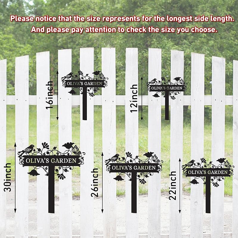 Metal Signs Customized | Personalized Garden Stake Metal Sign | Custom Metal Garden Sign | Personalized Garden Name Sign | Custom Sign Outdoor Metal | Gardening Decor Gifts for Gardeners-Ruum Studio Home