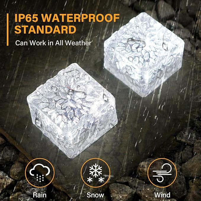 Solar Brick Lights - Outdoor Waterproof Patio & Garden Decor (3 Packs) for Patio, Yard, Walkway, Pathway-Ruum Studio Home