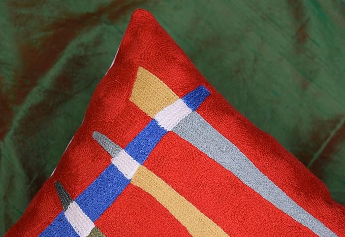 Kandinsky Abstract Pillow Cover - Red, 18x18, Modern, Abstract, Home Decor, Couch, Sofa, Bed, Chair, Loveseat, Living Room, Bedroom, Porch, Outdoors, Office-Ruum Studio Home