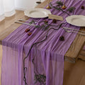 6pcs Lilac Gauze Rustic Cheesecloth Table Runner 120 Inch 10 FT for Wedding Baby Shower Bridal Shower Birthday Engagement Garden Outdoor Party Long Sheer Boho Decorations-Ruum Studio Home