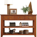 Solid Wood Console Table Entryway Table with Storage Drawers and Bottom Shelf Sofa Table for Entry Hallway Foyer Sofa Couch Table,Fully Assembled (48.8" Brown)-Ruum Studio Home