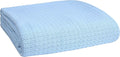 Elvana Home 100% Cotton Bed Blanket, Breathable Bed Blanket Full - Queen Size, Cotton Thermal Blankets Full - Queen, Perfect for Layering Any Bed for All Season, Light Blue-Ruum Studio Home