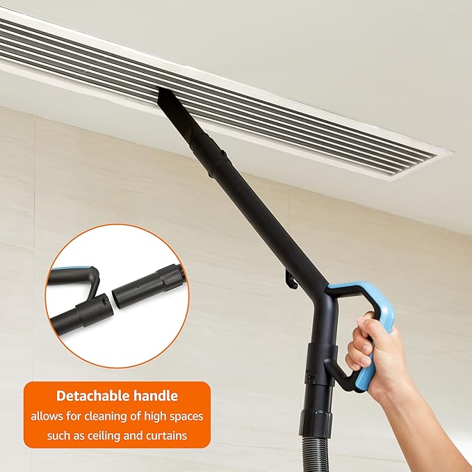 Amazon Basics Upright Bagless Vacuum Cleaner for Carpet and Hard Floors, With Crevice and Upholstery Tools, Detachable Handle, Lightweight (8.4 lbs), 1.7L Dust Cup, 720W, 25ft Cord, Black/White-Ruum Studio Home